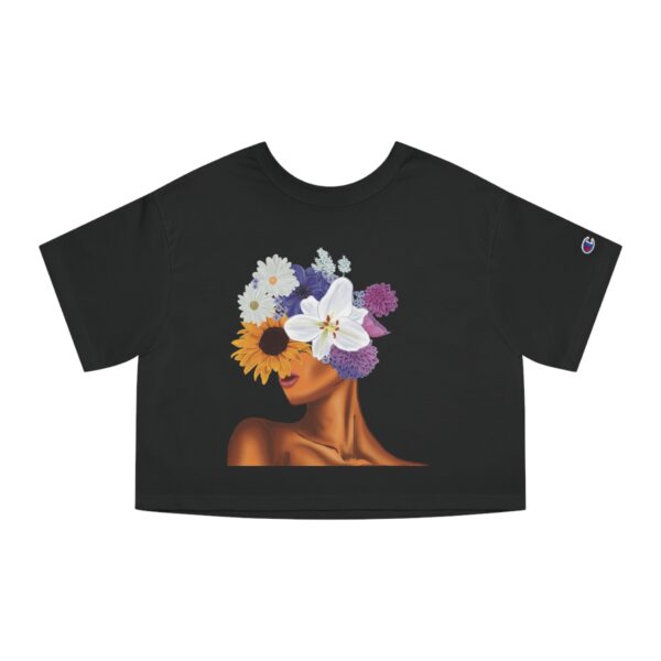 Floral Crown Cropped T-Shirt - Vibrant Summer Vibe Top, Boho Chic Apparel, Perfect Gift for Her, Casual Wear, Art Tea Style