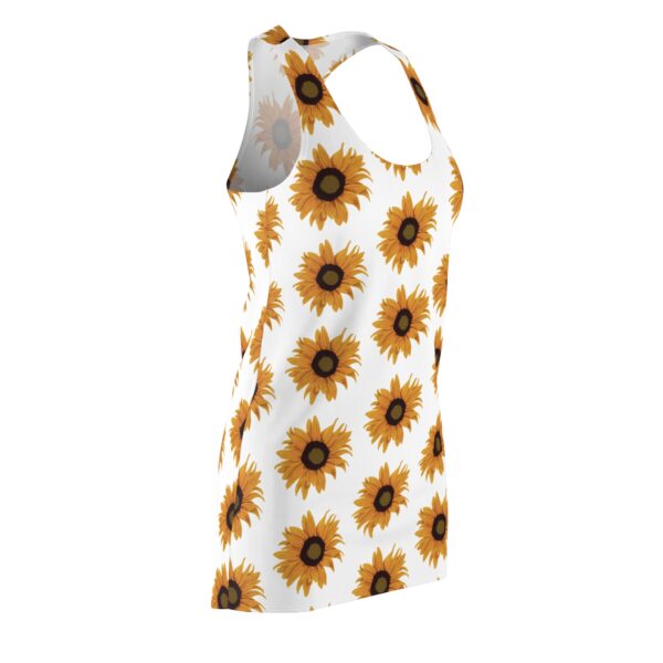 Sunflower Print Racerback Dress, Summer Dress, Casual Dress, Beach Wear, Floral Dress, Gift for Her, Wedding Guest Outfit