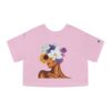Floral Crown Cropped T-Shirt - Vibrant Summer Vibe Top, Boho Chic Apparel, Perfect Gift for Her, Casual Wear, Art Tea Style