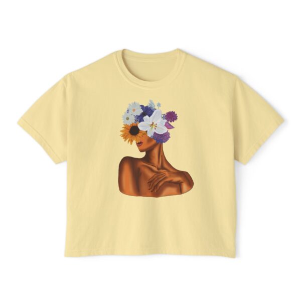 Artistic Floral Boxy Tee - Trendy Women's T-Shirt, Casual Wear, Gift for Her, Spring/Summer Fashion, Boho Style