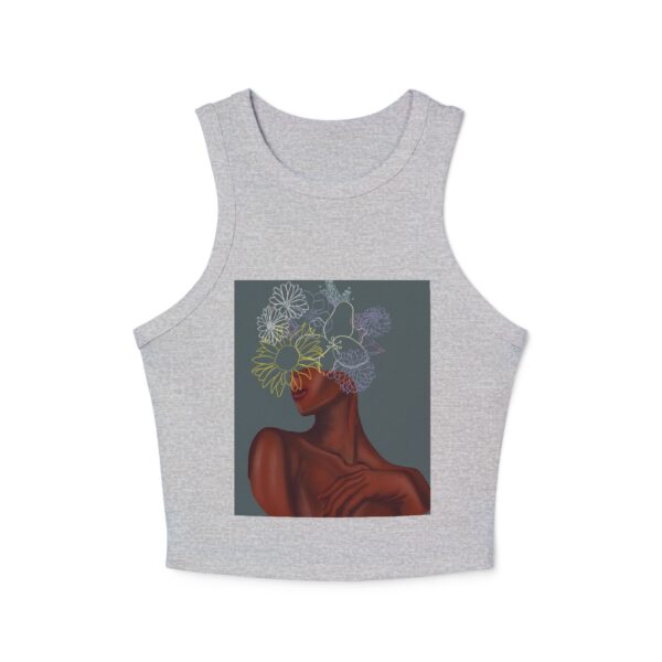 Floral Art Women's Racer Tank Top, Creative Summer Top, Graphic Tee for Women, Unique Gift for Her, Casual Wear