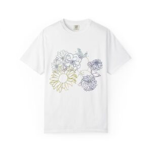 Flowers Blooming Unisex Garment-Dyed T-shirt