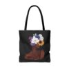 Flowers Blooming Woman Tote Bag (Black)