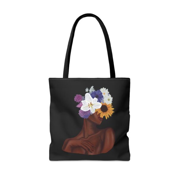 Flowers Blooming Woman Tote Bag (Black)