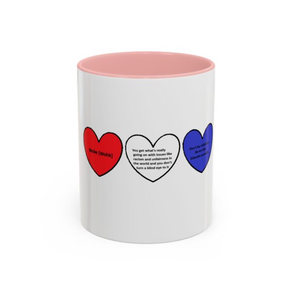 Woke Heart Accent Coffee Mug - Inspirational Quote Mug, Perfect Gift for Activists, Home Office Decor, Unique Coffee Lover Gift, 11oz & 15oz