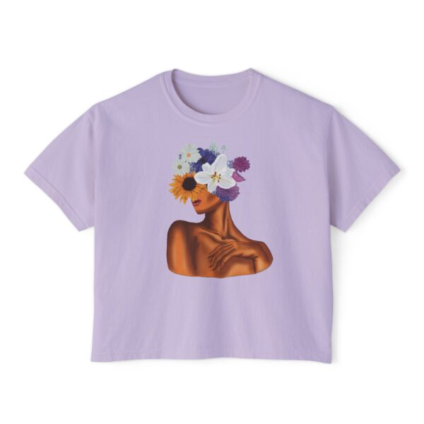 Artistic Floral Boxy Tee - Trendy Women's T-Shirt, Casual Wear, Gift for Her, Spring/Summer Fashion, Boho Style