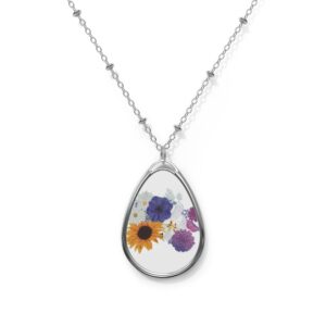 Flower Oval Necklace