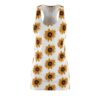 Sunflower Print Racerback Dress, Summer Dress, Casual Dress, Beach Wear, Floral Dress, Gift for Her, Wedding Guest Outfit