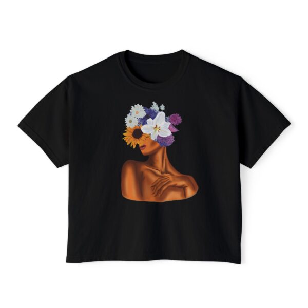 Artistic Floral Boxy Tee - Trendy Women's T-Shirt, Casual Wear, Gift for Her, Spring/Summer Fashion, Boho Style