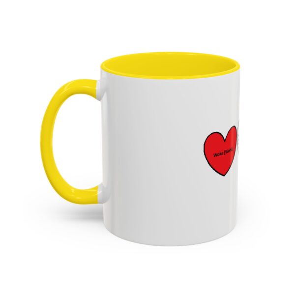 Woke Heart Accent Coffee Mug - Inspirational Quote Mug, Perfect Gift for Activists, Home Office Decor, Unique Coffee Lover Gift, 11oz & 15oz