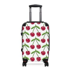 Chic Cherry Pattern Suitcase - Travel Luggage, Trendy Carry On, Vacation Gear, Summer Travel, Gift for Travelers