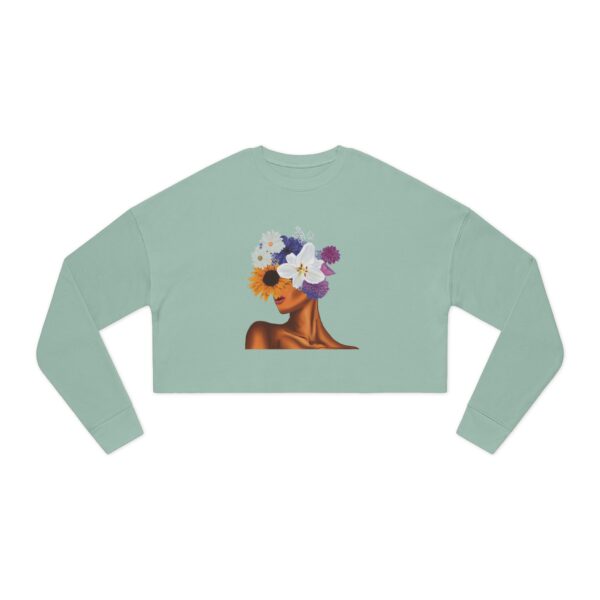 Floral Beauty Cropped Sweatshirt - Casual Fashion, Gift for Her, Spring Style, Trendy Outfit, Unique Graphic Art