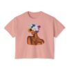 Artistic Floral Boxy Tee - Trendy Women's T-Shirt, Casual Wear, Gift for Her, Spring/Summer Fashion, Boho Style