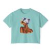 Artistic Floral Boxy Tee - Trendy Women's T-Shirt, Casual Wear, Gift for Her, Spring/Summer Fashion, Boho Style