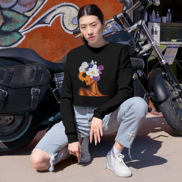 Floral Beauty Cropped Sweatshirt - Casual Fashion, Gift for Her, Spring Style, Trendy Outfit, Unique Graphic Art