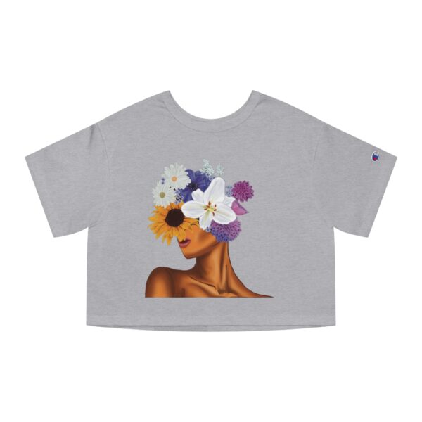 Floral Crown Cropped T-Shirt - Vibrant Summer Vibe Top, Boho Chic Apparel, Perfect Gift for Her, Casual Wear, Art Tea Style