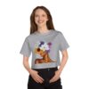 Floral Crown Cropped T-Shirt - Vibrant Summer Vibe Top, Boho Chic Apparel, Perfect Gift for Her, Casual Wear, Art Tea Style