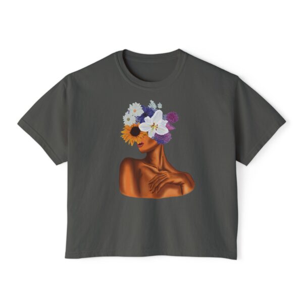 Artistic Floral Boxy Tee - Trendy Women's T-Shirt, Casual Wear, Gift for Her, Spring/Summer Fashion, Boho Style