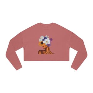 Floral Beauty Cropped Sweatshirt - Casual Fashion, Gift for Her, Spring Style, Trendy Outfit, Unique Graphic Art