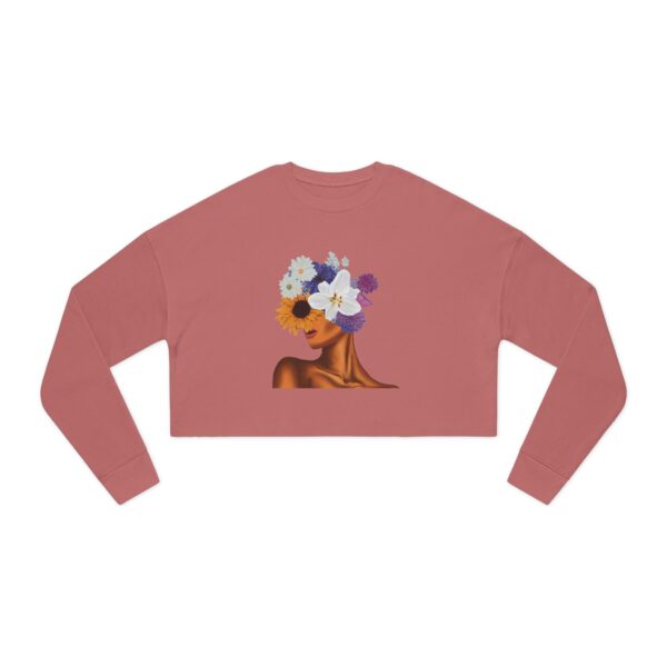 Floral Beauty Cropped Sweatshirt - Casual Fashion, Gift for Her, Spring Style, Trendy Outfit, Unique Graphic Art