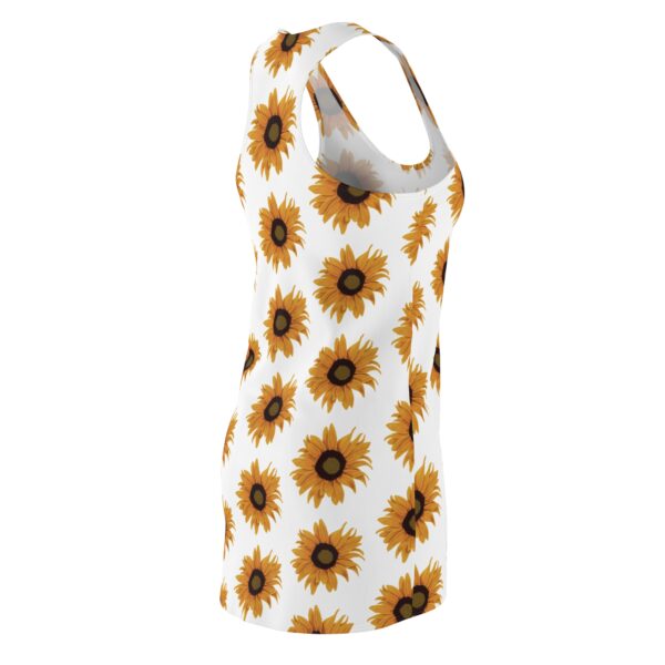 Sunflower Print Racerback Dress, Summer Dress, Casual Dress, Beach Wear, Floral Dress, Gift for Her, Wedding Guest Outfit