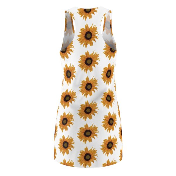 Sunflower Print Racerback Dress, Summer Dress, Casual Dress, Beach Wear, Floral Dress, Gift for Her, Wedding Guest Outfit