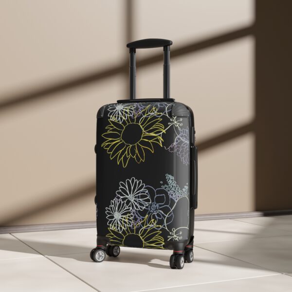 Black Flower Suitcase