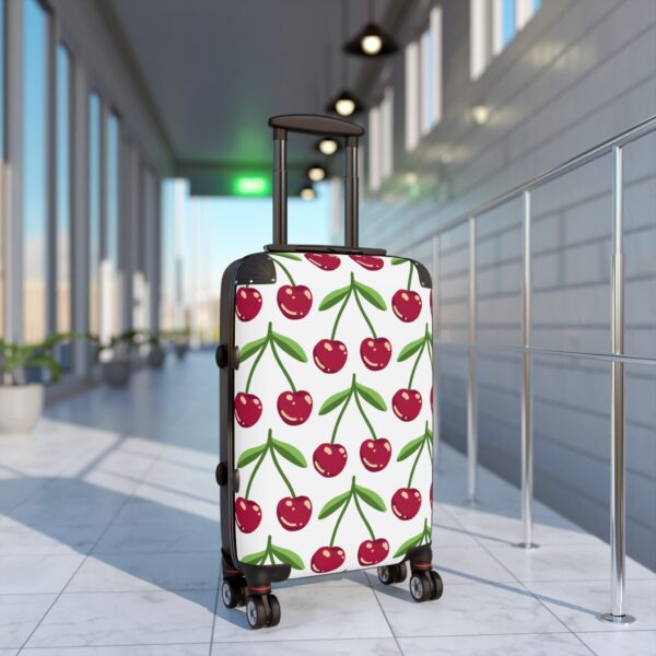 Chic Cherry Pattern Suitcase - Travel Luggage, Trendy Carry On, Vacation Gear, Summer Travel, Gift for Travelers