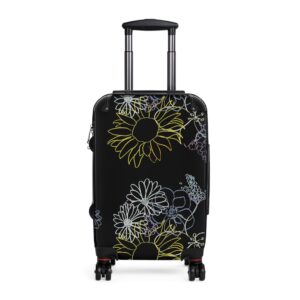 Black Flower Suitcase