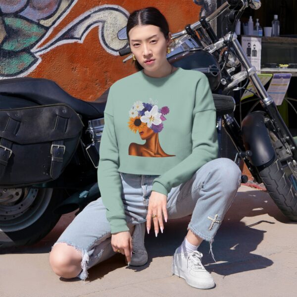 Floral Beauty Cropped Sweatshirt - Casual Fashion, Gift for Her, Spring Style, Trendy Outfit, Unique Graphic Art