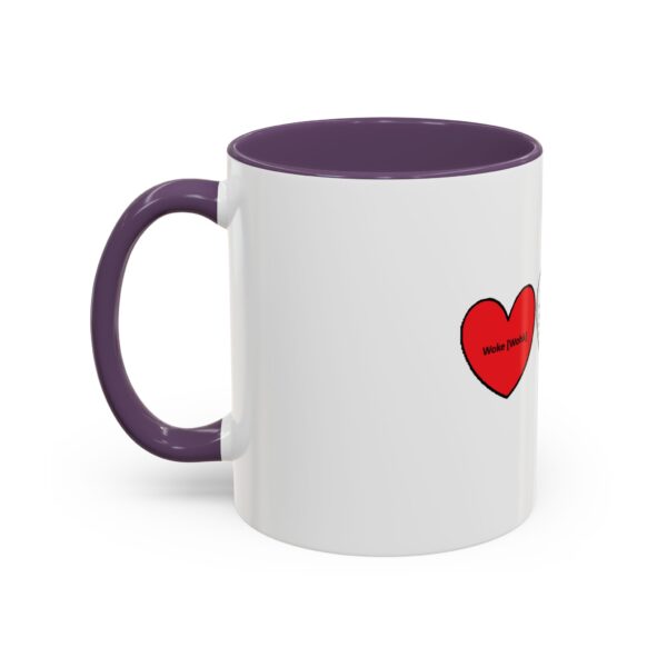 Woke Heart Accent Coffee Mug - Inspirational Quote Mug, Perfect Gift for Activists, Home Office Decor, Unique Coffee Lover Gift, 11oz & 15oz