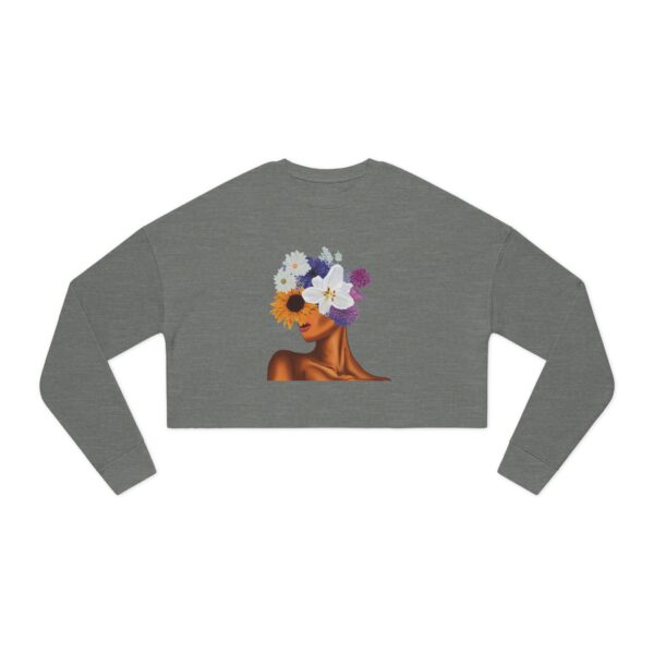 Floral Beauty Cropped Sweatshirt - Casual Fashion, Gift for Her, Spring Style, Trendy Outfit, Unique Graphic Art