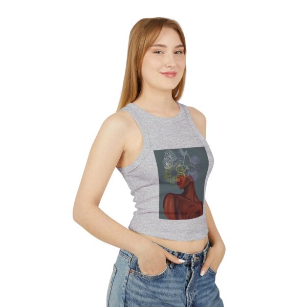 Floral Art Women's Racer Tank Top, Creative Summer Top, Graphic Tee for Women, Unique Gift for Her, Casual Wear