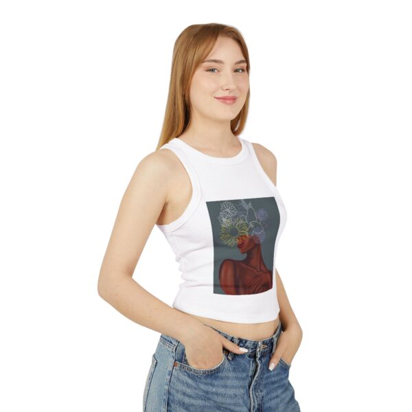 Floral Art Women's Racer Tank Top, Creative Summer Top, Graphic Tee for Women, Unique Gift for Her, Casual Wear