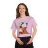 Floral Crown Cropped T-Shirt - Vibrant Summer Vibe Top, Boho Chic Apparel, Perfect Gift for Her, Casual Wear, Art Tea Style