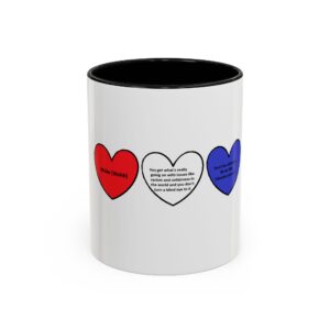 Woke Heart Accent Coffee Mug - Inspirational Quote Mug, Perfect Gift for Activists, Home Office Decor, Unique Coffee Lover Gift, 11oz & 15oz