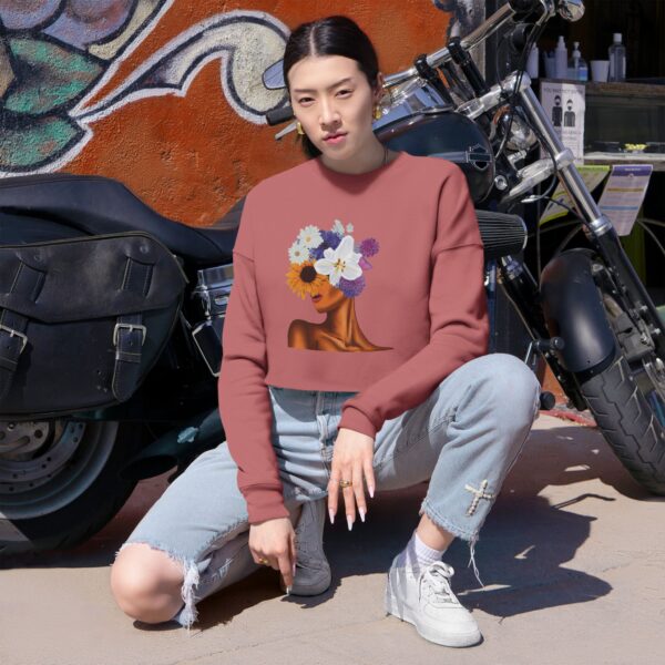 Floral Beauty Cropped Sweatshirt - Casual Fashion, Gift for Her, Spring Style, Trendy Outfit, Unique Graphic Art