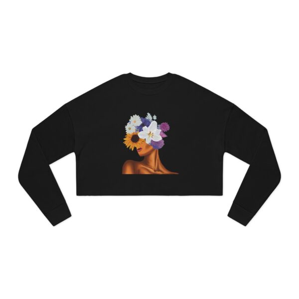 Floral Beauty Cropped Sweatshirt - Casual Fashion, Gift for Her, Spring Style, Trendy Outfit, Unique Graphic Art