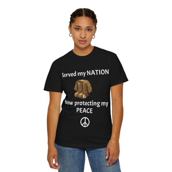 Patriotic Peace Tee - Served my NATION, Now protecting my PEACE, Unisex Garment-Dyed T-shirt, Veteran Pride Shirt, Comfortable Casual [...]