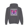 Butterfly Youth Hoodie, Cozy Sweatshirt for Kids, Spring Fashion, Animal Lover Gift, Cute Butterfly Design, Perfect for Birthdays