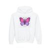 Butterfly Youth Hoodie, Cozy Sweatshirt for Kids, Spring Fashion, Animal Lover Gift, Cute Butterfly Design, Perfect for Birthdays