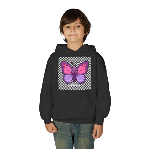 Butterfly Youth Hoodie, Cozy Sweatshirt for Kids, Spring Fashion, Animal Lover Gift, Cute Butterfly Design, Perfect for Birthdays
