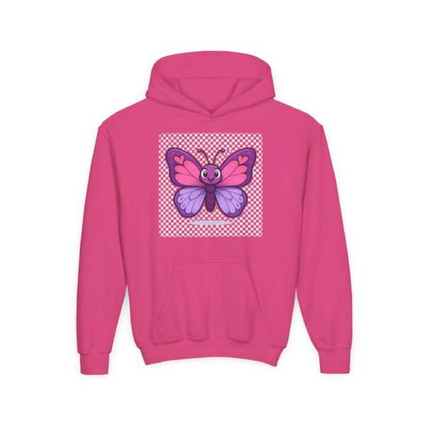 Butterfly Youth Hoodie, Cozy Sweatshirt for Kids, Spring Fashion, Animal Lover Gift, Cute Butterfly Design, Perfect for Birthdays