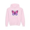 Butterfly Youth Hoodie, Cozy Sweatshirt for Kids, Spring Fashion, Animal Lover Gift, Cute Butterfly Design, Perfect for Birthdays
