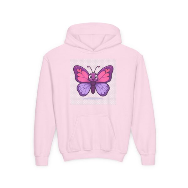Butterfly Youth Hoodie, Cozy Sweatshirt for Kids, Spring Fashion, Animal Lover Gift, Cute Butterfly Design, Perfect for Birthdays