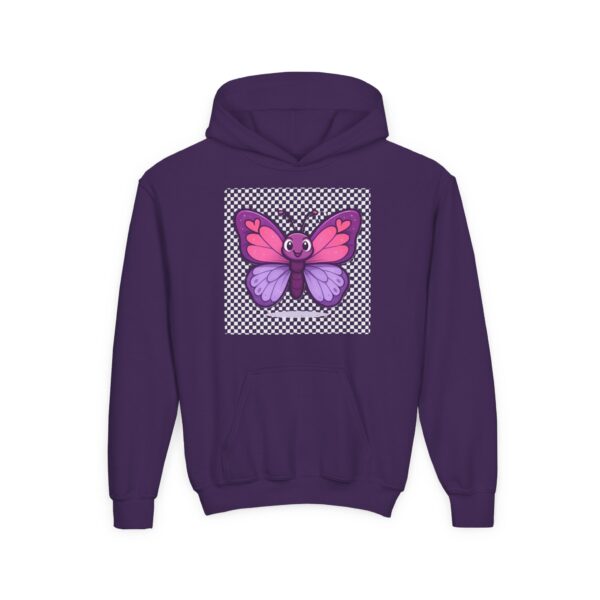 Butterfly Youth Hoodie, Cozy Sweatshirt for Kids, Spring Fashion, Animal Lover Gift, Cute Butterfly Design, Perfect for Birthdays