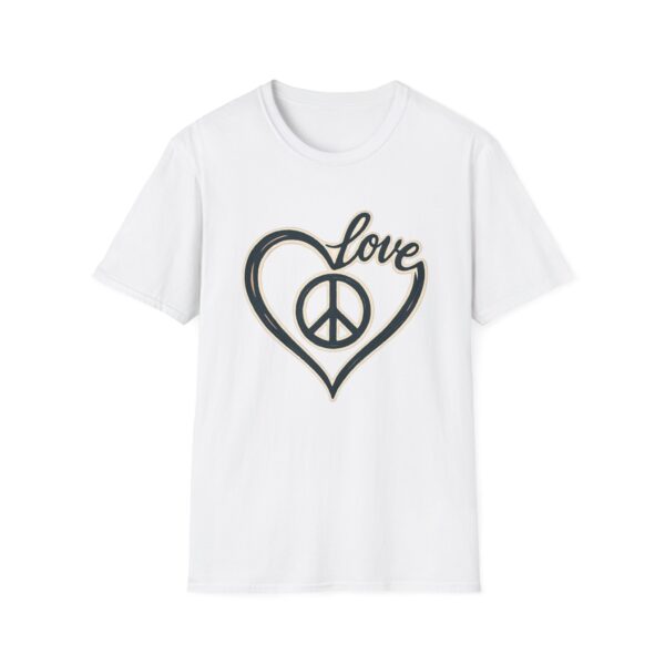 Love & Peace Unisex Softstyle T-Shirt, Vintage Vibe Tee, Casual Wear, Gift for Friends, Everyday Comfort, Boho T-Shirt