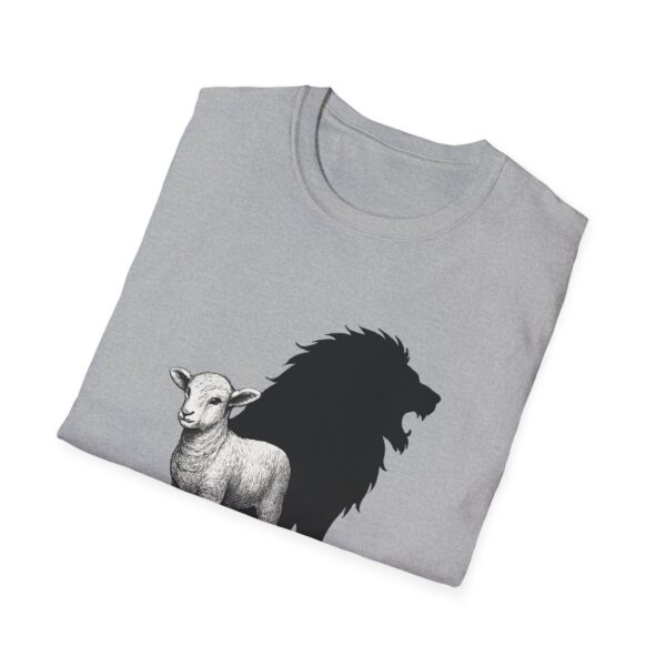 Lion and Lamb Unisex Softstyle T-Shirt, Inspirational Tee, Gift for Nature Lovers, Casual Wear, Eco-Friendly