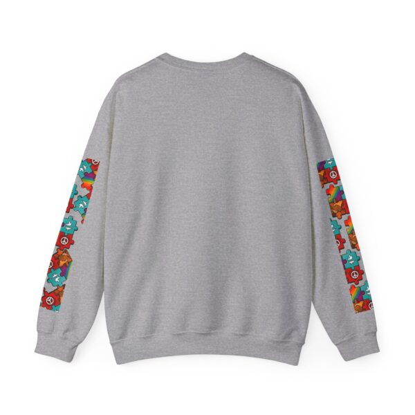 Puzzle Peace Crewneck Sweatshirt - Cozy Unisex Fashion, LGBTQ+ Pride Gift, Friendship Sweatshirt, Casual Wear, Peaceful Vibes