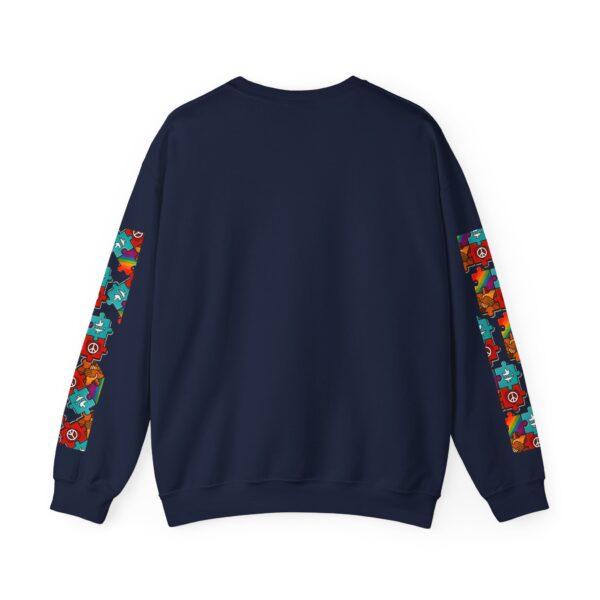 Puzzle Peace Crewneck Sweatshirt - Cozy Unisex Fashion, LGBTQ+ Pride Gift, Friendship Sweatshirt, Casual Wear, Peaceful Vibes
